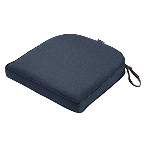 Classic Accessories Montlake FadeSafe Water-Resistant 20 x 20 x 2 Inch Outdoor Chair Cushion, Heather Indigo Blue, Outdoor Chair Cushions, Patio Chair Cushions, Patio Cushions