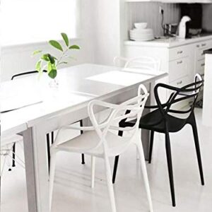 2xhome - Set of 6 White Dining Room Chairs - Modern Contemporary Designer Designed Popular Home Office Work Indoor Outdoor Armchair Living Family Room Kitchen