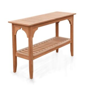 Cambridge Casual Indonesian Teak Auburn Outdoor Console Table, Natural