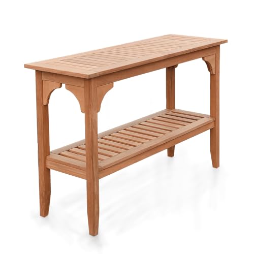 Cambridge Casual Indonesian Teak Auburn Outdoor Console Table, Natural