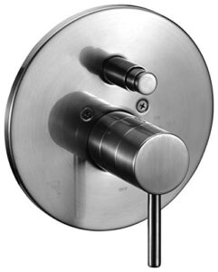 alfi brand ab1701-bn brushed nickel pressure balanced round shower mixer with diverter, 7.88" l x 7.88" w x 3" h