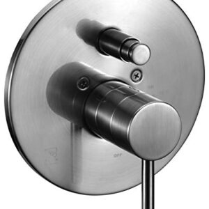 ALFI brand AB1701-BN Brushed Nickel Pressure Balanced Round Shower Mixer with Diverter, 7.88" L x 7.88" W x 3" H