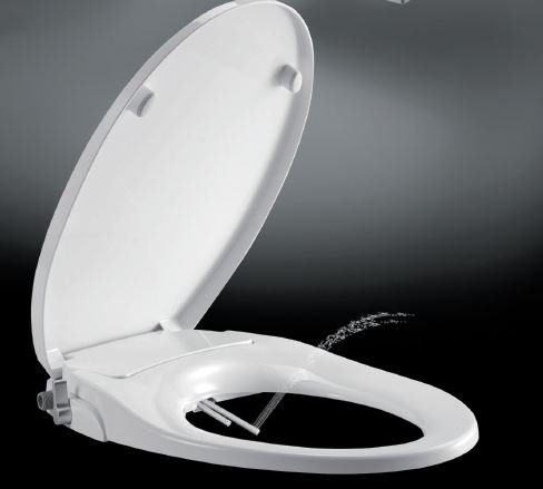 AXENT FB108 Round Front Toilet Seat with Bidet Function - No Electrical Outlet Required