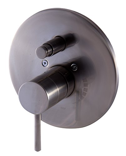 ALFI brand AB1701-BN Brushed Nickel Pressure Balanced Round Shower Mixer with Diverter, 7.88" L x 7.88" W x 3" H