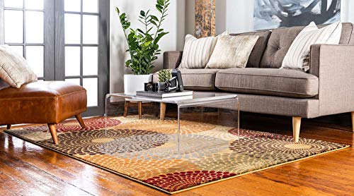 Unique Loom Barista Collection Area Rug - Java (7' 10" x 10' Rectangle, Beige/ Black)