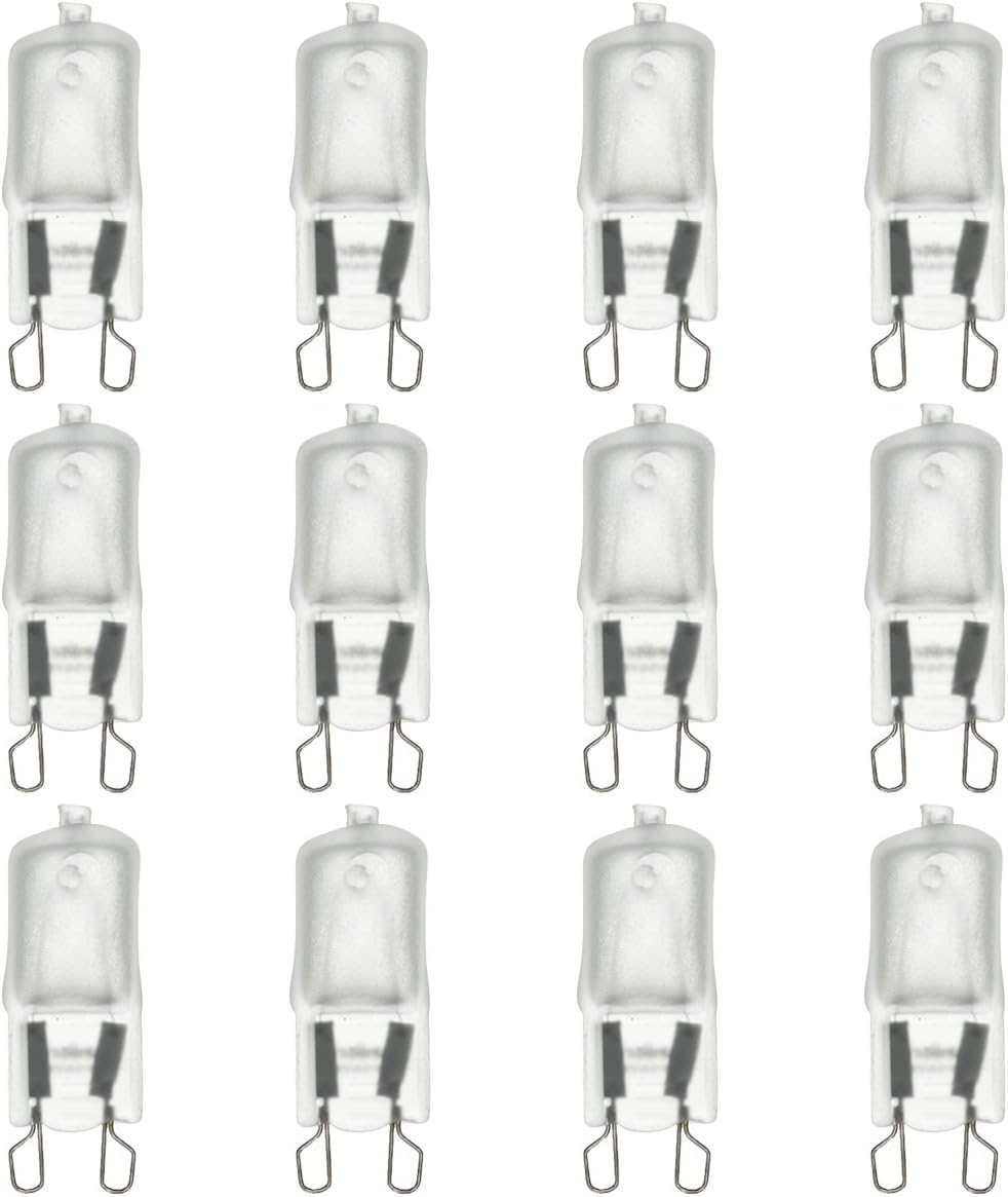 Sunlite Q60/FR/G9/120V/12PK Halogen 60W 120V Q60 Single Ended Capsule Light Bulbs, Frosted Finish, 3200K Bright White, Bi-Pin (G9) Base, 12 Pack