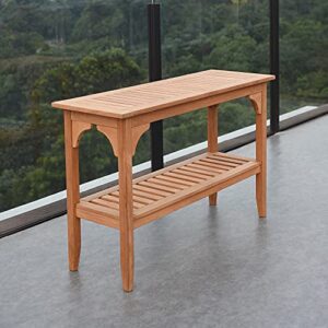 Cambridge Casual Indonesian Teak Auburn Outdoor Console Table, Natural