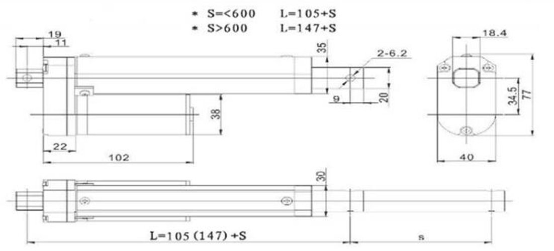 BEMONOC 12Vdc Stroke 300mm 12" Force 300N Linear Actuator Motor Fast Speed Speed 30mm/sec