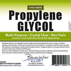 Propylene Glycol - Half Gallon - USP Certified Food Grade - Highest Purity, Humectant, Fog Machine, Humidor & Antifreeze Solution, DIY