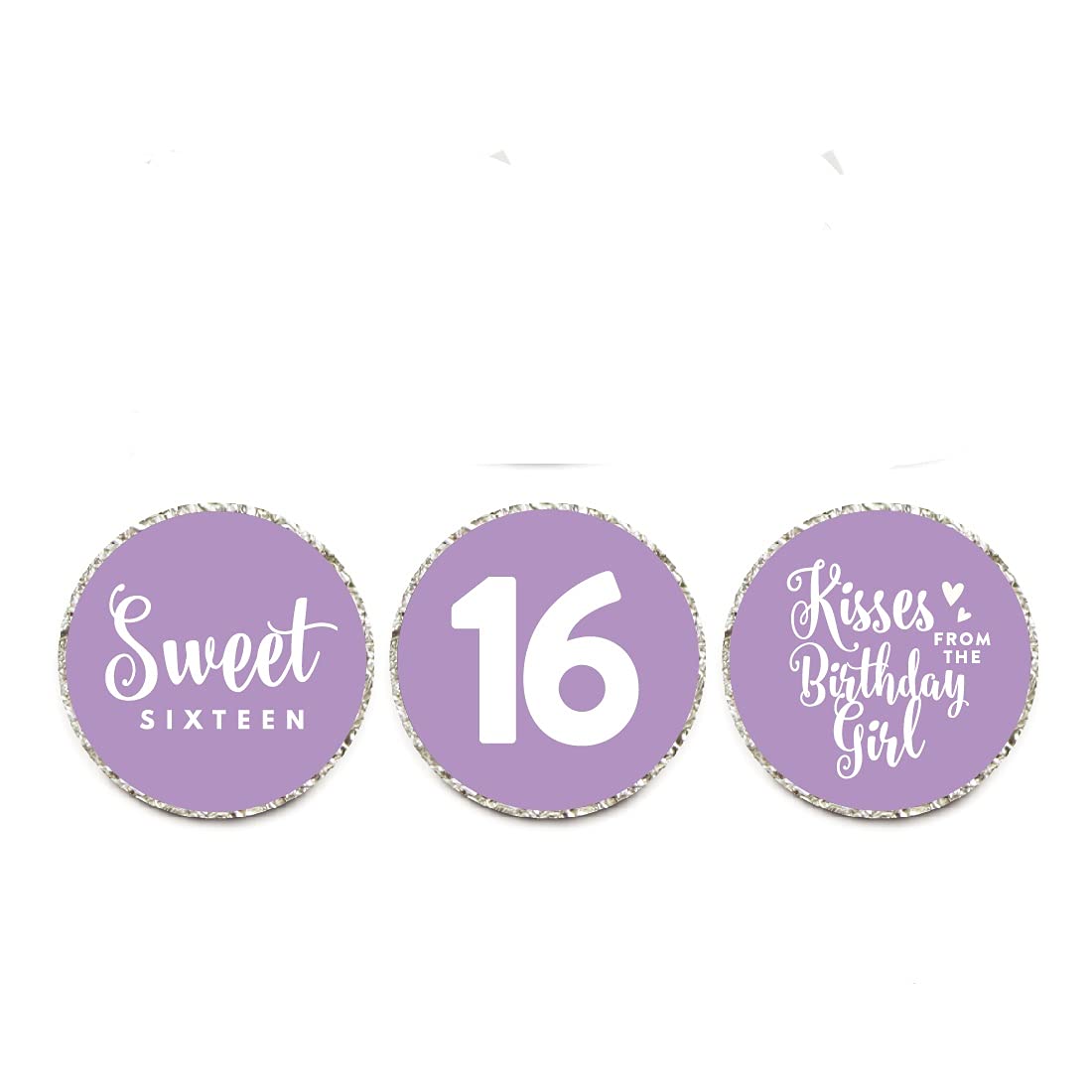 Andaz Press Chocolate Drop Labels Trio, Fits Kisses, Sweet 16 Birthday, Lavender, 216-Pack