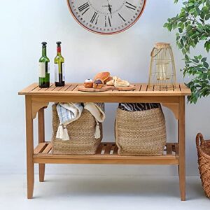 Cambridge Casual Indonesian Teak Auburn Outdoor Console Table, Natural