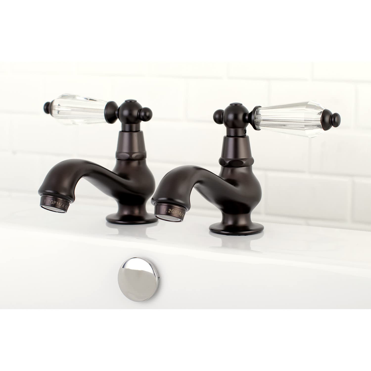 Kingston Brass KS1102WLL Basin Tap Faucet with Cross Handle, Polished Brass