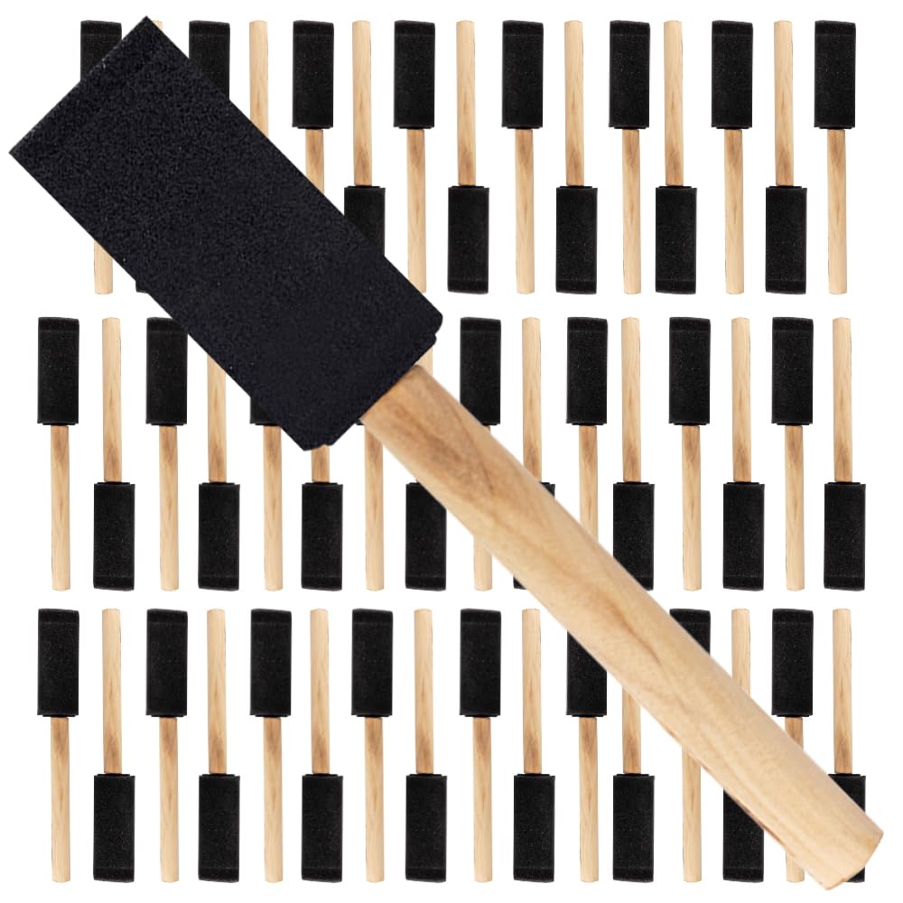 Pro Grade - Foam Brushes - 1 Inch 48 Piece Foam Brush Set