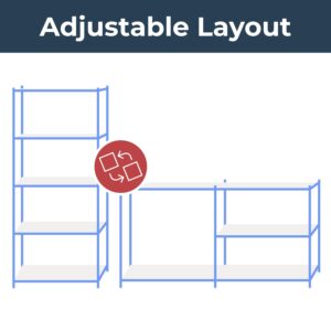 Garage Shelving Units - 71" H x 35" L x 24" W - Heavy Duty Racking - Shelves for Storage -1 Bay - Blue - 5 Tier - 2000LB Capacity (400LB Per Shelf) - Workshop, Shed, Office - 5 Year Warranty