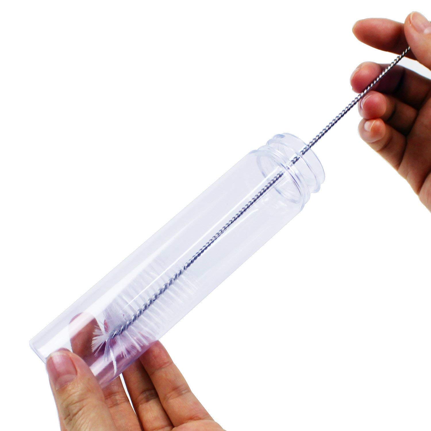 JPSOR 15pcs 110ml Plastic Test Tubes with Screw Caps 140 x 35mm Clear Flat Large Test Tubes with Lids and 1 Brush for Bath Salt, Candy Storage, Party Favors, Scientific Experiments