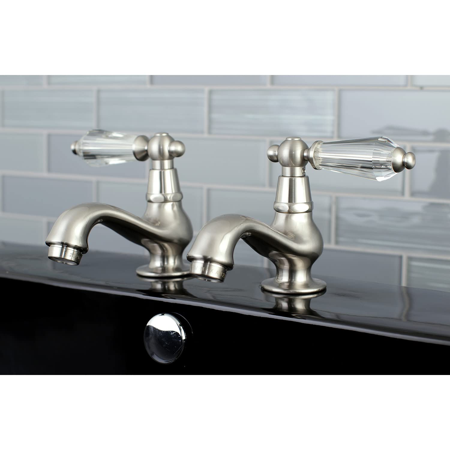 Kingston Brass KS1102WLL Basin Tap Faucet with Cross Handle, Polished Brass