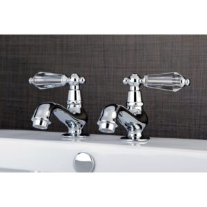 Kingston Brass KS1102WLL Basin Tap Faucet with Cross Handle, Polished Brass