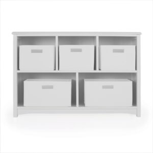 Guidecraft Classic Bookshelf - Gray: Wooden 5-Compartment Storage Shelving Unit for Kids Toys, Books, Paper, TV, and Bins - Children's Playroom Bookcase Furniture