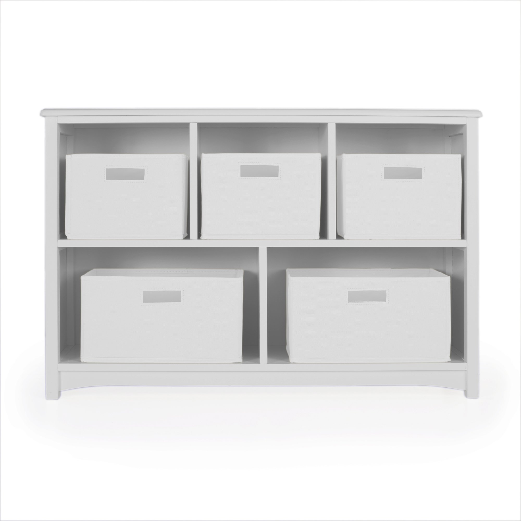 Guidecraft Classic Bookshelf - Gray: Wooden 5-Compartment Storage Shelving Unit for Kids Toys, Books, Paper, TV, and Bins - Children's Playroom Bookcase Furniture