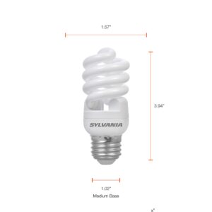 SYLVANIA T2 Twist Light Bulb, 60W Equivalent, Efficient 13W, Ballasted E26 Medium Base, 850 Lumens, 2700K, Soft White - 3 Pack (26371)