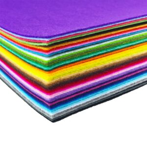 flic-flac 44pcs 12 x 12 inches (30 x 30cm) assorted color felt fabric sheets patchwork sewing diy craft 1mm thick … (30cm * 30cm, 44pcs)