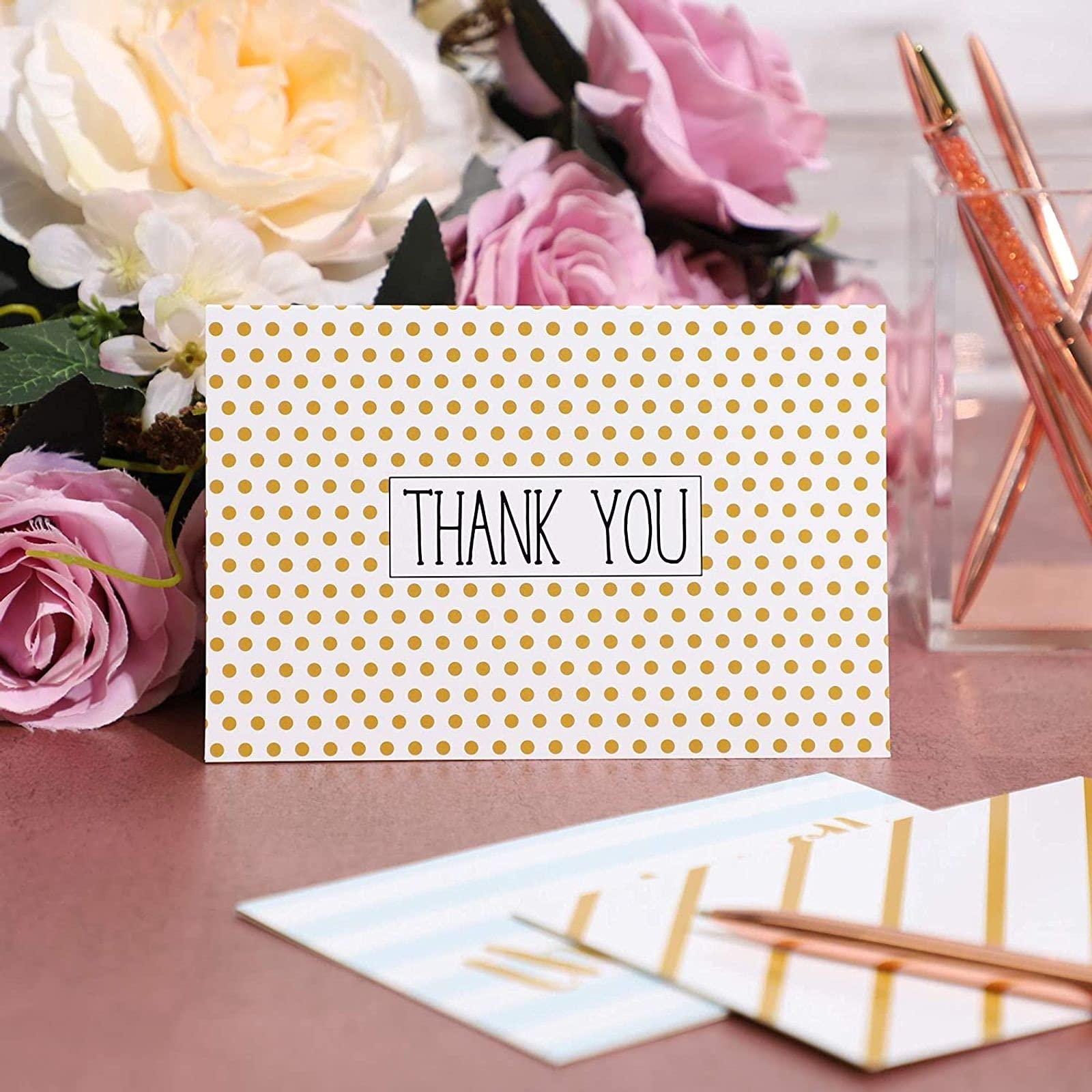 Juvale 48 Pack Blank Thank You Cards with Envelopes, 4x6 Notecards for Birthday, Wedding, Graduation, 6 Designs