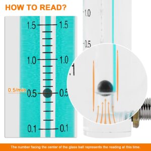 JIAWANSHUN Oxygen Air Flow Meter 0.1-1.5LPM Gas Flow Regulator Gas Flowmeter with Copper Connector