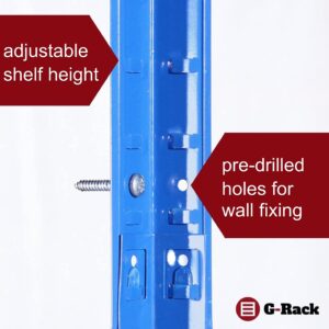 Garage Shelving Units - 71" H x 35" L x 24" W - Heavy Duty Racking - Shelves for Storage -1 Bay - Blue - 5 Tier - 2000LB Capacity (400LB Per Shelf) - Workshop, Shed, Office - 5 Year Warranty