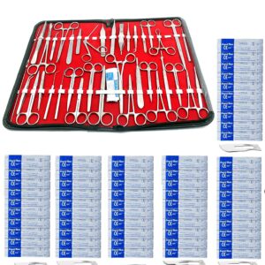 OdontoMed2011® 157 Pcs Advanced Set for Anatomy & Biology Students with 1 Scissors ! Forceps ! Hemostat-! Blades - Case - Lab Veterinary Botany Stainless Steel Set for Frogs Animals Etc