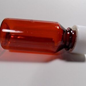 Graduated Ovals 1 Ounce Plastic Amber Medicine-Travel RX Bottles w/Caps-Perfect for Travel-Very Strong Sidewall and Secure-10 Pack-Pharmaceutical Grade Product