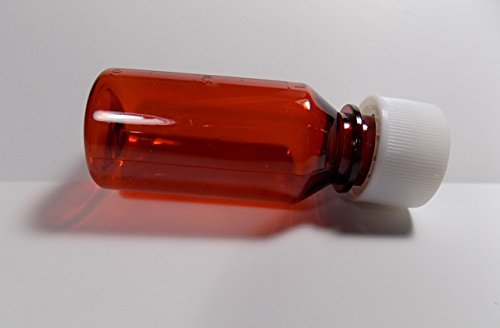 Graduated Ovals 1 Ounce Plastic Amber Medicine-Travel RX Bottles w/Caps-Perfect for Travel-Very Strong Sidewall and Secure-10 Pack-Pharmaceutical Grade Product