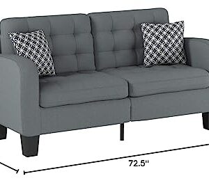 Homelegance Sinclair 72" Fabric Sofa, Gray