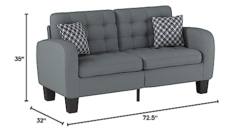 Homelegance Sinclair 72" Fabric Sofa, Gray