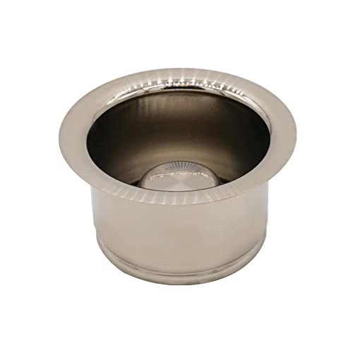 Westbrass R2082-07 3-1/2" Extra-Deep Collar Kitchen Sink Waste Disposal Flange & Stopper, Satin Nickel