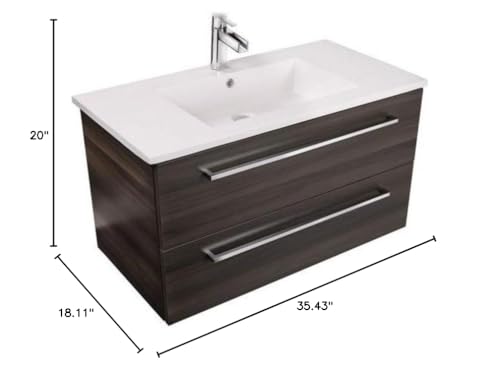 Cutler Kitchen and Bath Silhouette Wall Hung Bathroom Vanity, 30 Inches