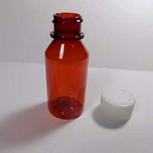 Graduated Ovals 1 Ounce Plastic Amber Medicine-Travel RX Bottles w/Caps-Perfect for Travel-Very Strong Sidewall and Secure-10 Pack-Pharmaceutical Grade Product