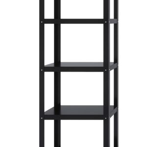 Space Solutions RTA 72-inch High Mobile 5-Shelf Metal Bookcase Black