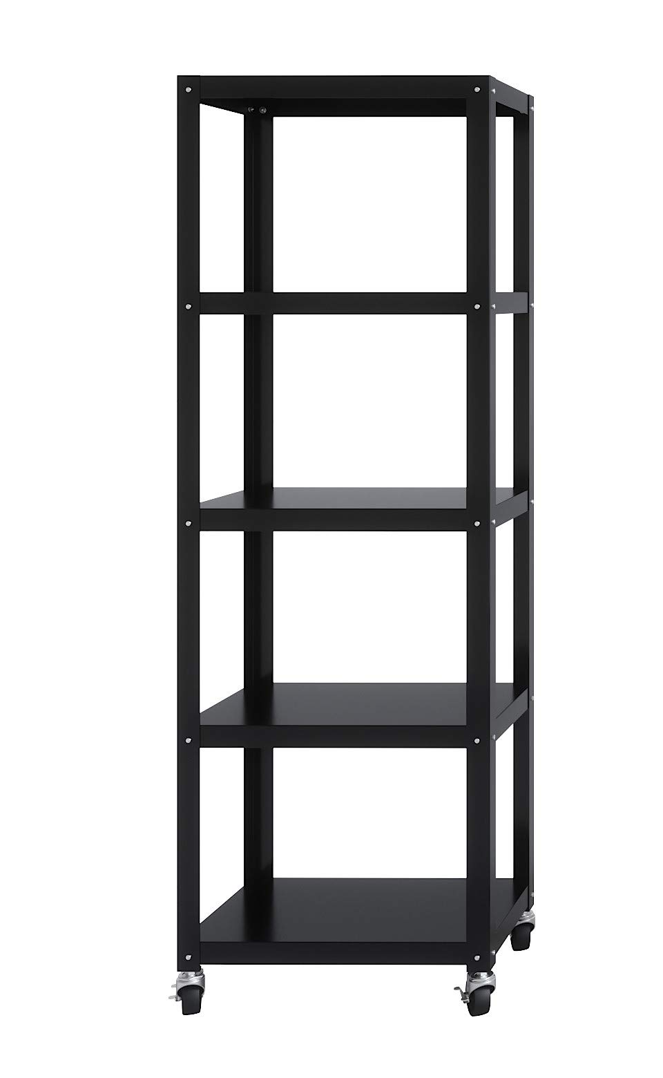 Space Solutions RTA 72-inch High Mobile 5-Shelf Metal Bookcase Black