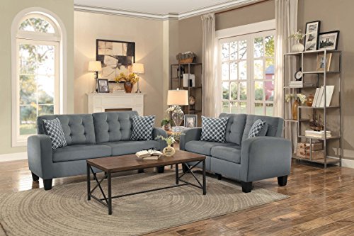 Homelegance Sinclair 72" Fabric Sofa, Gray