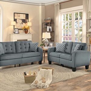 Homelegance Sinclair 72" Fabric Sofa, Gray