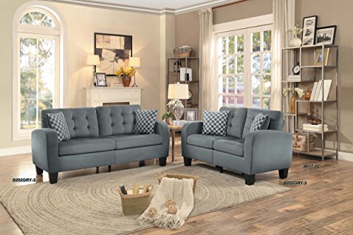 Homelegance Sinclair 72" Fabric Sofa, Gray