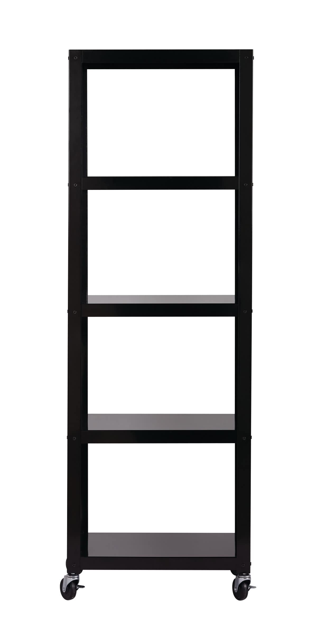 Space Solutions RTA 72-inch High Mobile 5-Shelf Metal Bookcase Black