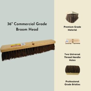 Janico Bristles Outdoor Surface Push Broom with Palmyra Bristles (36 Inch)