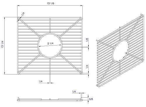 ALFI brand ABGR3618L Stainless Steel Kitchen Sink Grid for Large Side of AB3618DB, AB3618ARCH