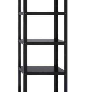 Space Solutions RTA 72-inch High Mobile 5-Shelf Metal Bookcase Black