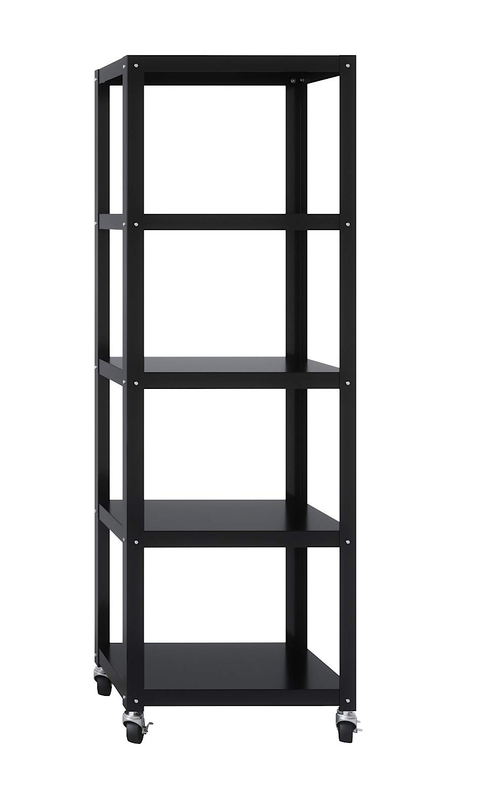 Space Solutions RTA 72-inch High Mobile 5-Shelf Metal Bookcase Black