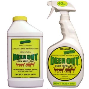 Deer Out Deer Repellent - Starter Combo Kit: 40oz Ready to Use Spray & 32oz Concentrate