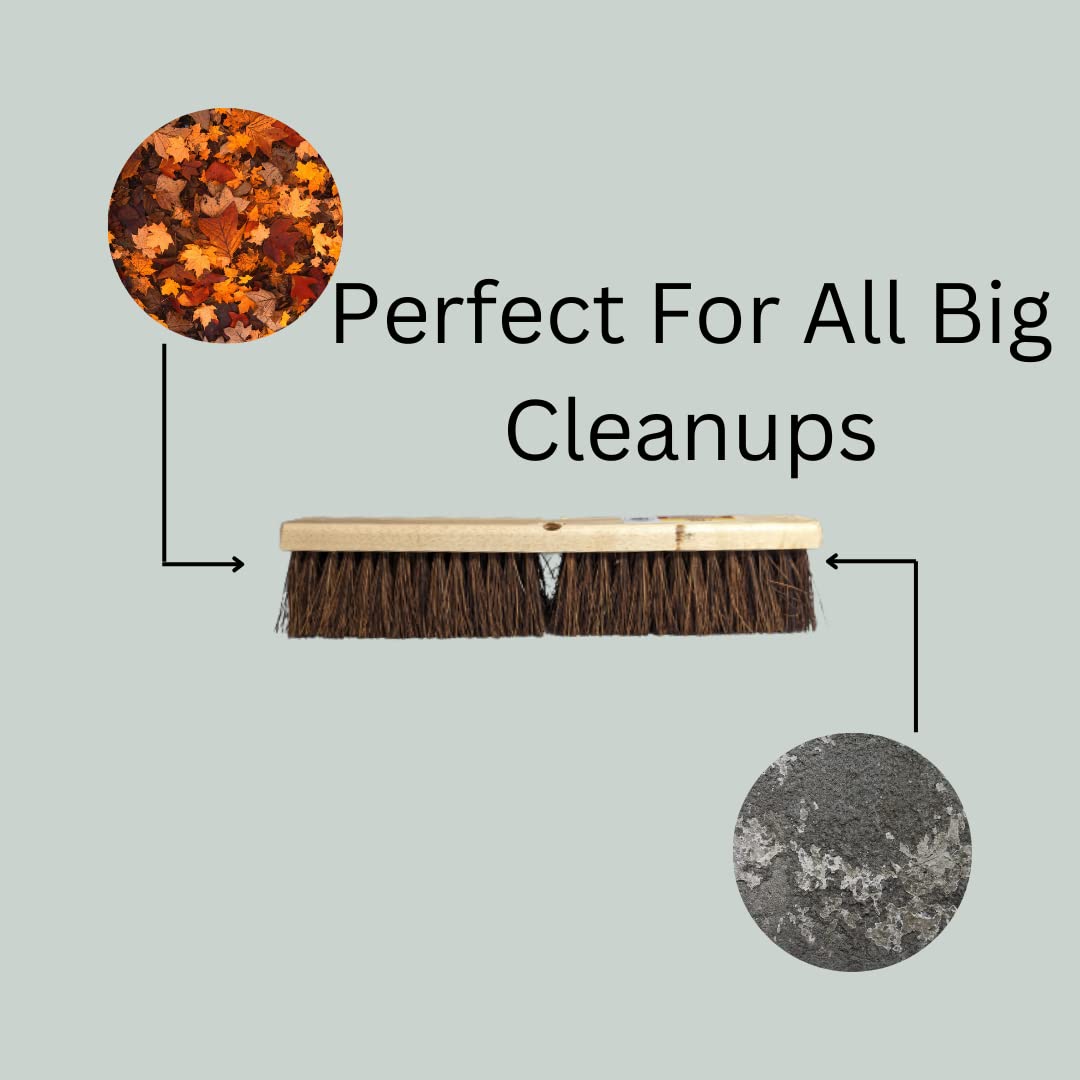 Janico Bristles Outdoor Surface Push Broom with Palmyra Bristles (36 Inch)