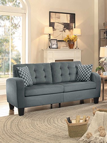 Homelegance Sinclair 72" Fabric Sofa, Gray