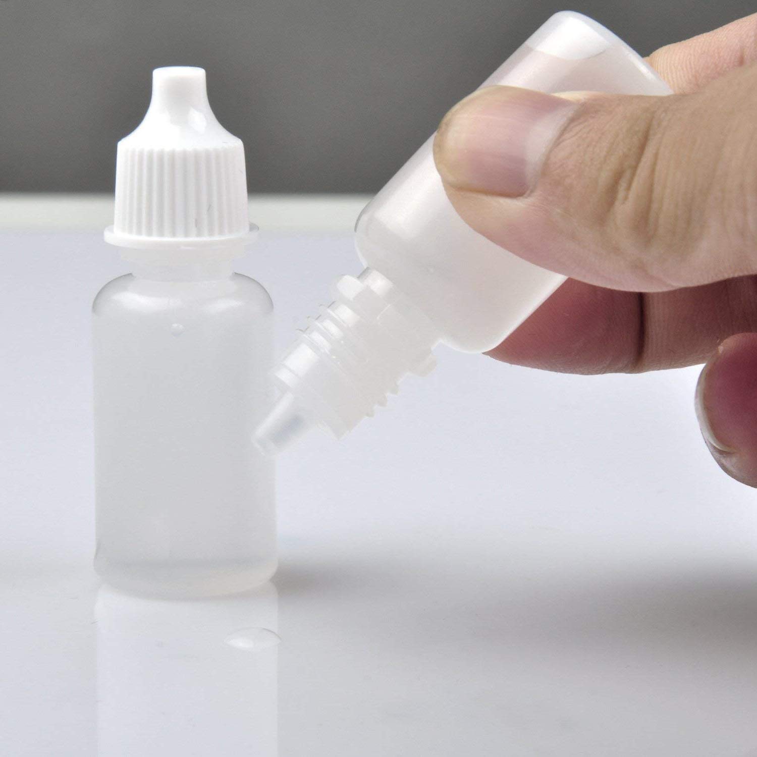 US 50pcs 10ml Empty Plastic Squeezable Dropper Bottles Eye Liquid Dropper Sample